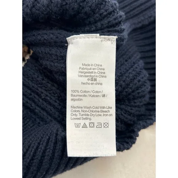 J. Crew Knit Sweater Womens M Crew Neck Cotton Navy White Striped - Picture 10 of 12